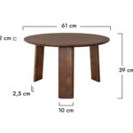 Klasyczny dębowy nowoczesny stolik 61 cm Asento