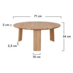 Klasyczny nowoczesny dębowy stolik 71 cm Asento