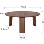 Klasyczny dębowy nowoczesny stolik 71 cm Asento