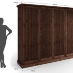 Sosnowa szafa 70 cm tabacco 4-drzwiowa Kalari