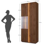 Elegancka dębowa nowoczesna witryna Essentia