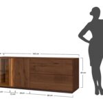 Szafka RTV 165 cm tabacco 2 półki Essentia