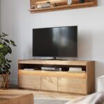 Duża Szafka RTV - Design Dębowy Sekwana