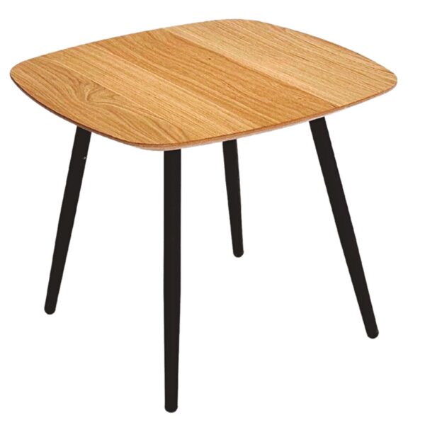 Stolik Drewniany Mały z Geometryczną Nóżką – Linaro 01