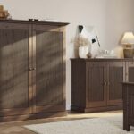 Sosnowa szafa 70 cm tabacco 4-drzwiowa Kalari