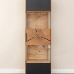 Industrialna Witryna Wisząca Dębowa Czarne Szkło Loftwood