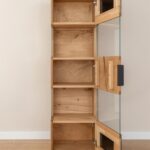 Industrialna Witryna Wisząca Dębowa Czarne Szkło Loftwood