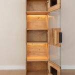 Industrialna Witryna Wisząca Dębowa Czarne Szkło Loftwood