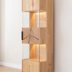 Witryna Dębowa Wisząca z Plastrem Drewna Loftwood