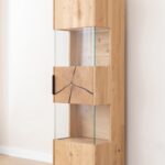 Witryna Dębowa Wisząca z Plastrem Drewna Loftwood