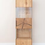 Witryna Dębowa Wisząca z Plastrem Drewna Loftwood