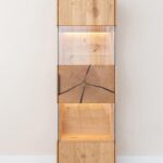 Witryna Dębowa Wisząca z Plastrem Drewna Loftwood