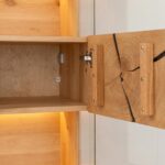 Industrialna Witryna Wisząca Dębowa Czarne Szkło Loftwood