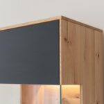 Industrialna Witryna Wisząca Dębowa Czarne Szkło Loftwood