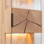 Witryna Dębowa Wisząca z Plastrem Drewna Loftwood