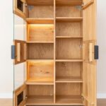 Stojąca Witryna Nowoczesna Loftwood Czarne Szkło