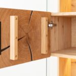 Stojąca Witryna Nowoczesna Loftwood Czarne Szkło