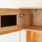 Stojąca Witryna Nowoczesna Loftwood Czarne Szkło