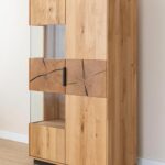 Dębowa Witryna Plaster Drewna Loftwood Stojąca