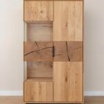 Dębowa Witryna Plaster Drewna Loftwood Stojąca