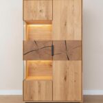 Dębowa Witryna Plaster Drewna Loftwood Stojąca