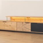 Nowoczesna Dębowa Szafka RTV Wisząca Loftwood