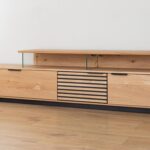 Szafka RTV Dębowa z Lamelami Loftwood