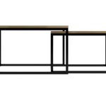 Zestaw Stoliki Drewniano-Metalowe Okrągłe – Kongo 1+1