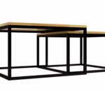 Zestaw Stoliki Drewniano-Metalowe Okrągłe – Kongo 1+1