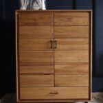 Wysoka Dębowa Komoda na Nóżkach ALAMOS LOFT