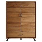 Wysoka Dębowa Komoda na Nóżkach ALAMOS LOFT