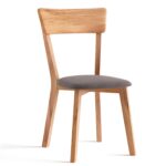 Krzesło drewniane Max z beżowym siedziskiem