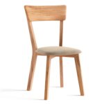 Krzesło drewniane Max z beżowym siedziskiem