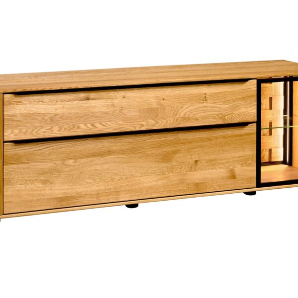 Szafka RTV z Drzwiami ze Szkłem z Drewna Shine Typ 25