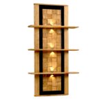 Zestaw 3 Półek z Drewna Shine Typ 33