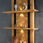 Zestaw 3 Półek z Drewna Shine Typ 33