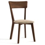 Krzesło dębowe z beżowym siedziskiem MAX