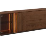 Nowoczesna dębowa szafka RTV 185 cm Essentia