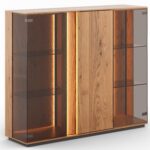 Niska Witryna Szklana Dębowa Essentia