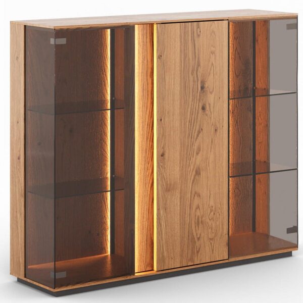 Niska Witryna Szklana Dębowa Essentia