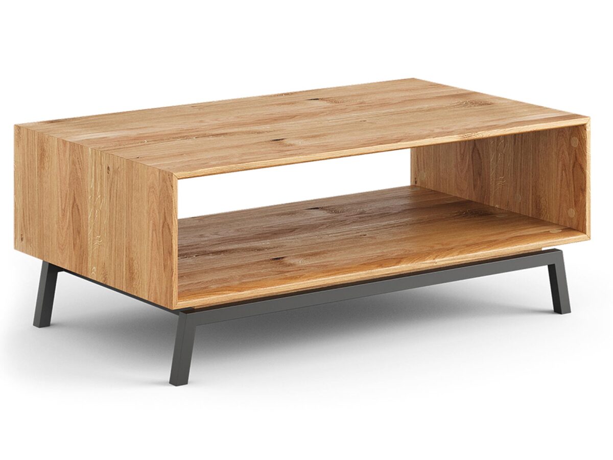 Stolik Kawowy Loft Dąb Naturalny Stal Oak Elegance