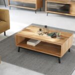 Stolik Kawowy Loft Dąb Naturalny Stal Oak Elegance