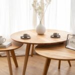 Dębowa Ława Okrągła Basic 50 cm