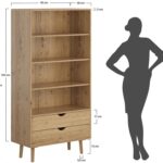 Dębowy Regał z Szufladami Lina