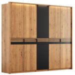 Szafa Dębowa 5D z Pojedynczymi Drzwiami Szklanymi - Kopenhaga