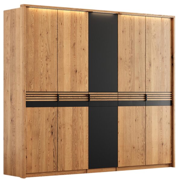 Szafa Dębowa 5D z Pojedynczymi Drzwiami Szklanymi - Kopenhaga