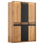 Szafa Dębowa 3D z Drzwiami Szklanymi - Kopenhaga