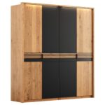 Szafa Dębowa 4D z Podwójnymi Drzwiami Szklanymi - Kopenhaga