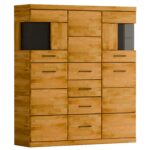 Witryna Dębowa Przyciemniane Szkło – Avero 84