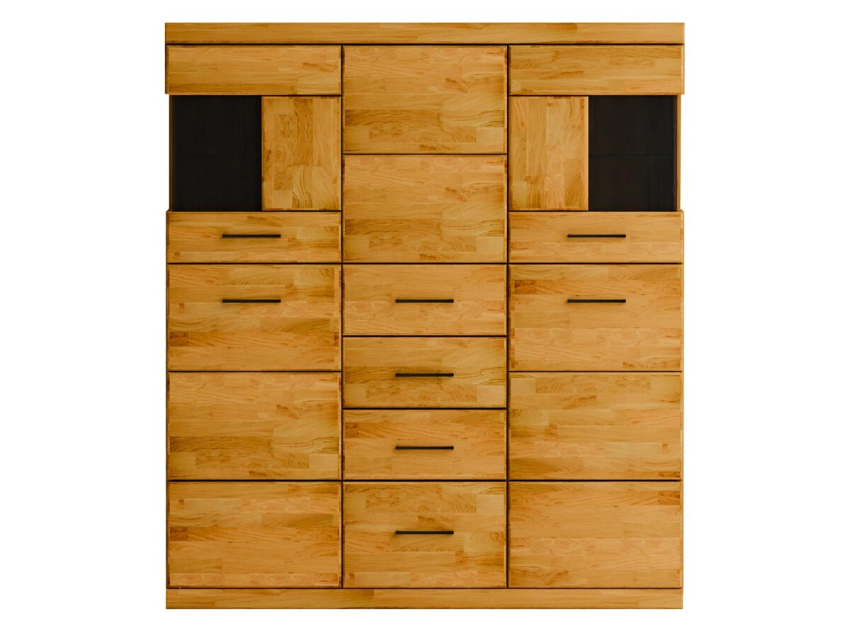 Witryna Dębowa Przyciemniane Szkło – Avero 84